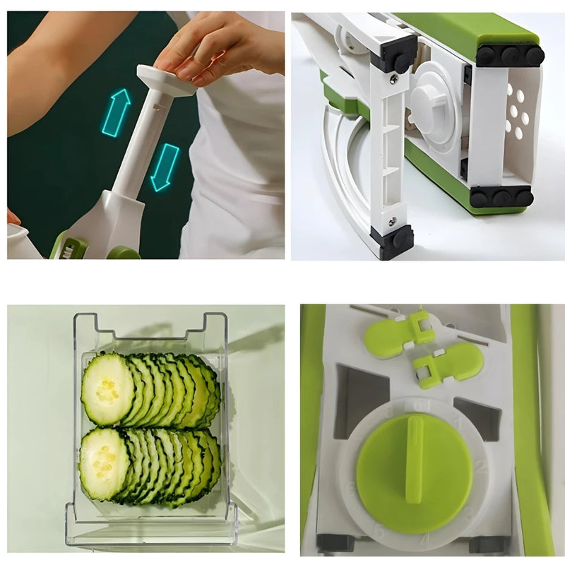 5 Functions For Cutting Potato, Vegetables, Green and Fruit Inox Multi Manual Cutter