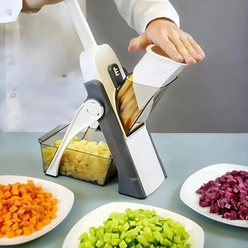 5 Functions For Cutting Potato, Vegetables, Green and Fruit Inox Multi Manual Cutter